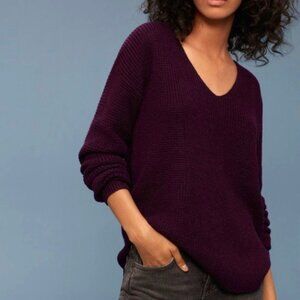 Aritzia Wilfred Free | WOLTER SWEATER WAFFLE KNIT V-NECK 100% Merino Wool | XXS
